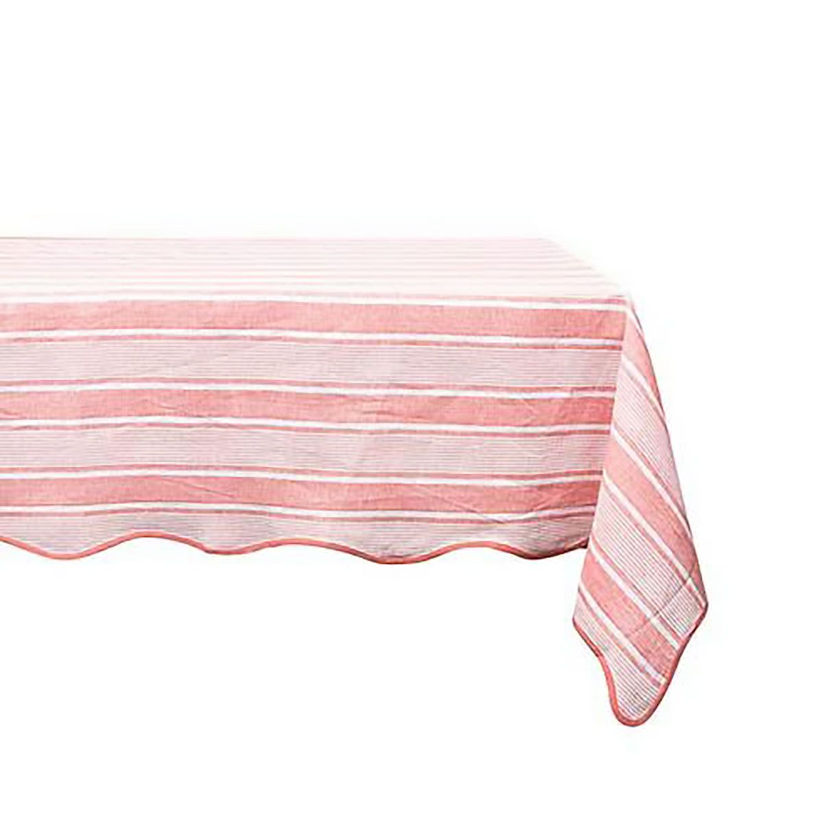 Juliska Cabana Stripe 60 Inch x 120 Inch Tablecloth Coral TC10/52, 810160121619