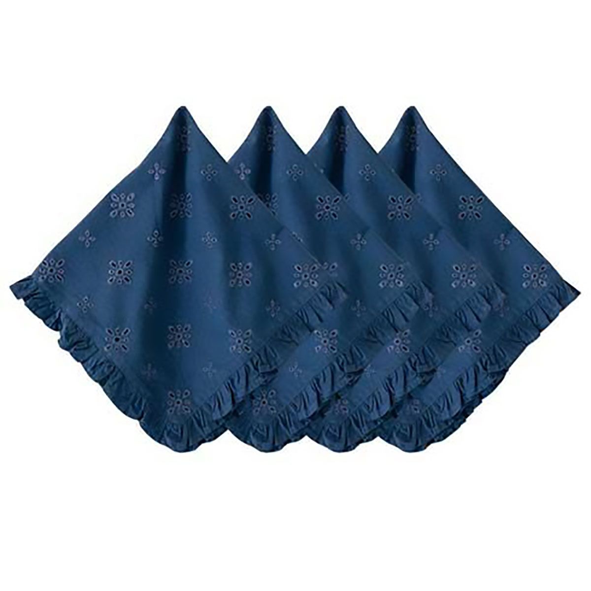 Juliska Eyelet Napkin Set of 4 Navy LB91/46_SET4, 810160123194