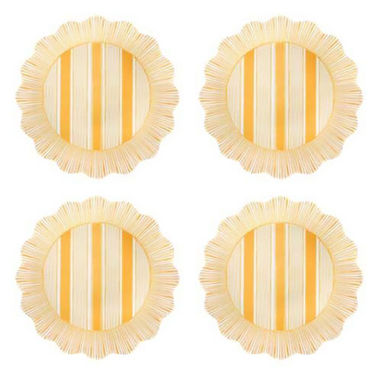 Juliska Cabana Stripe Melamine Dessert Salad Plate Set of 4 Sunshine CSM02S4/62, 810160121541