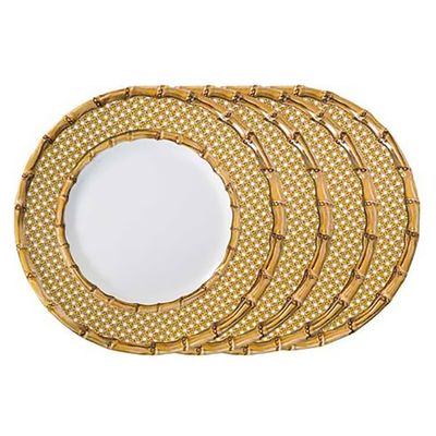 Juliska Bamboo Caning Melamine Dinner Plate Set of 4 Natural BBM01/34_SET4, 810160122753