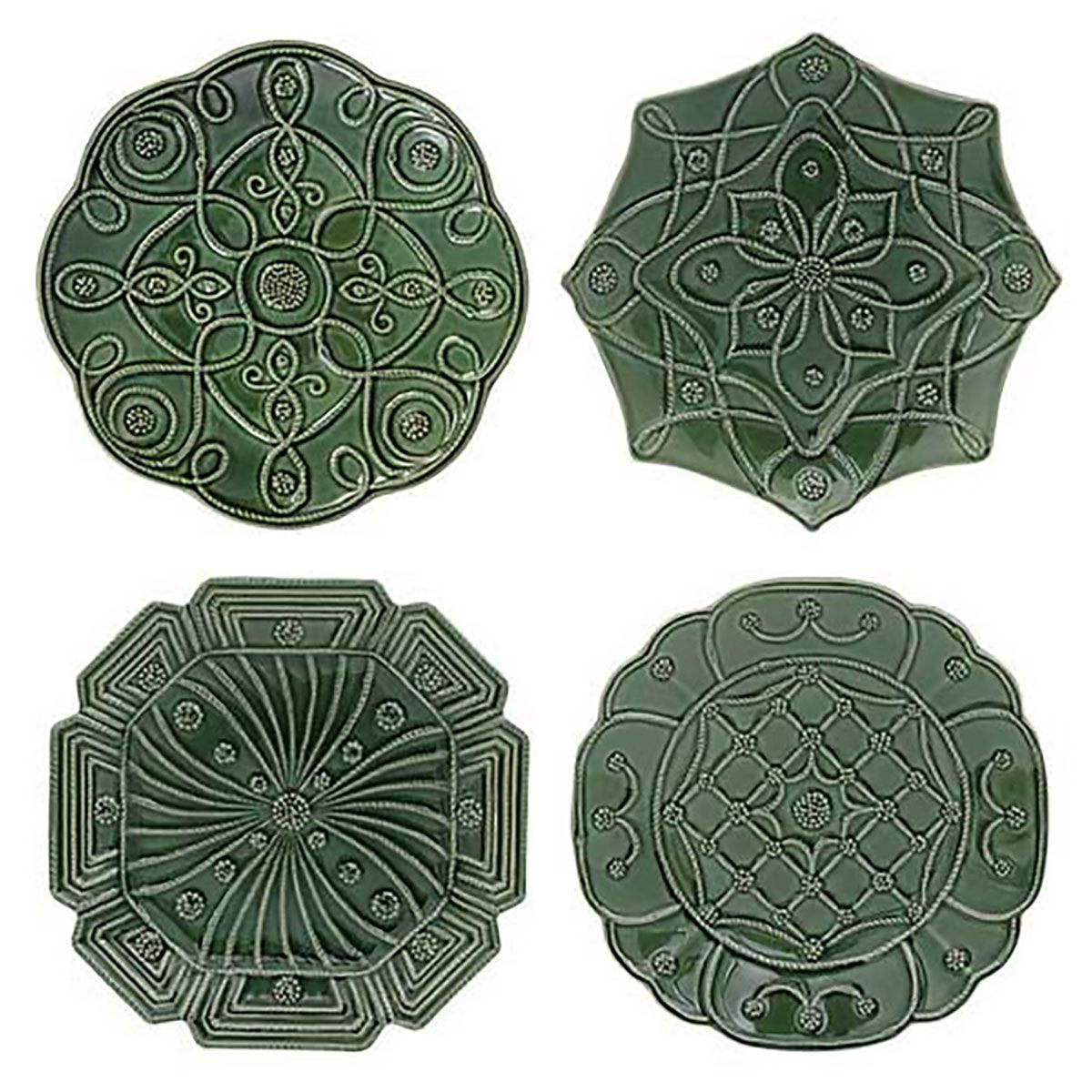 Juliska Jardins Du Monde Dessert Salad Plate Assorted Set of 4 Basil JMX102S4/29, 810160121954