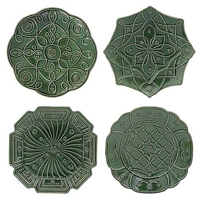 Juliska Jardins Du Monde Dessert Salad Plate Assorted Set of 4 Basil JMX102S4/29, 810160121954