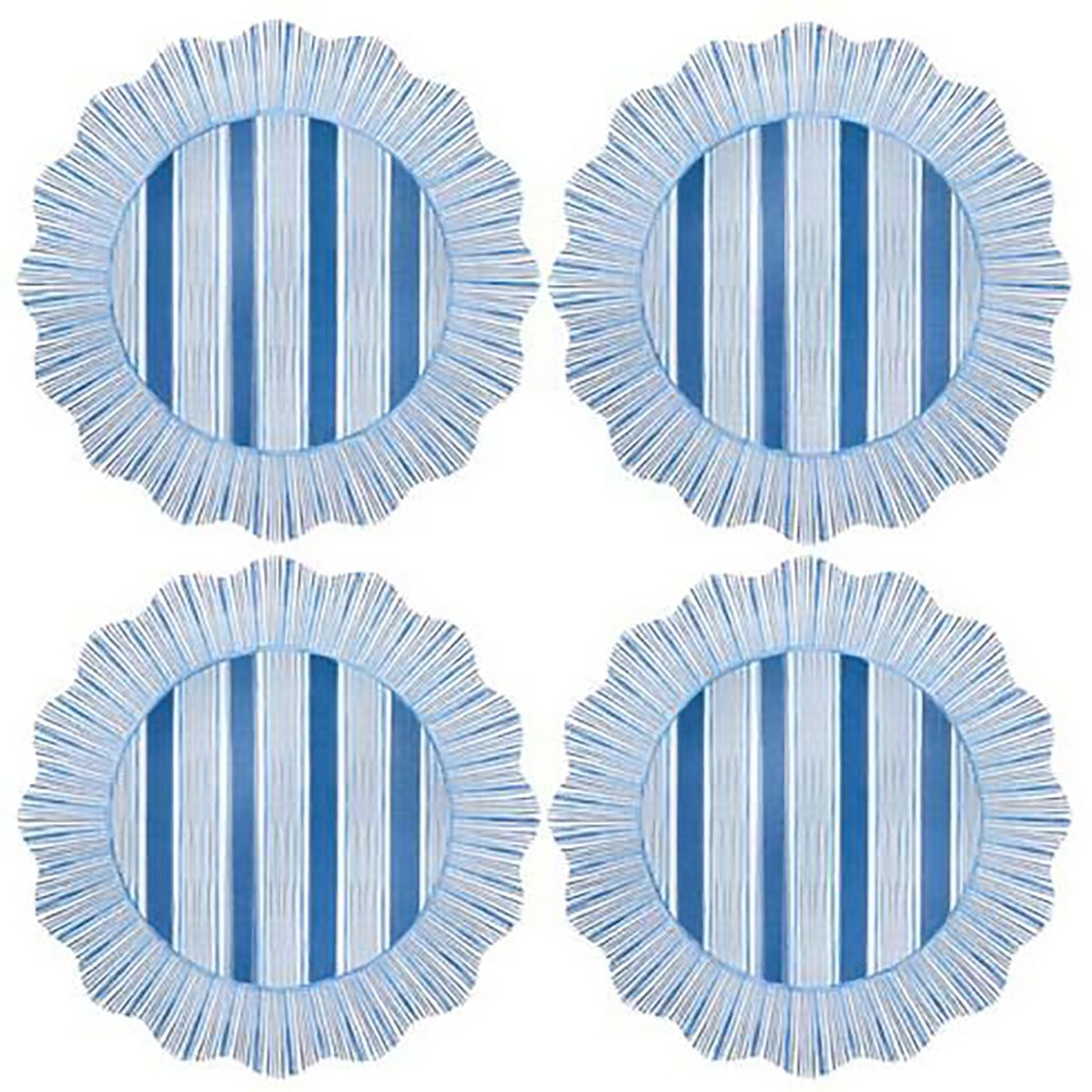 Juliska Cabana Stripe Melamine Dinner Plate Set of 4 Ocean CSM01S4/46, 810160121510