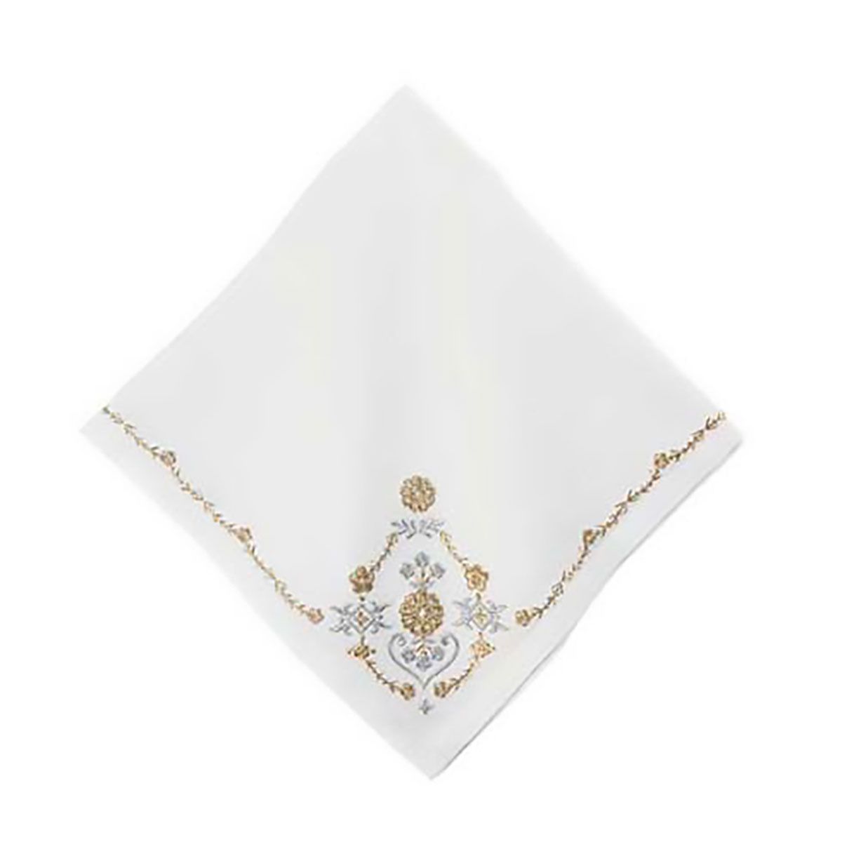 Juliska Heidi Embroidered Napkin Gold Silver LB105/62, 810144257266