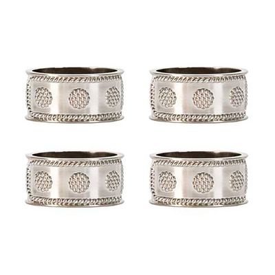 Juliska Berry &amp; Thread Napkin Ring Set of 4 Silver LR10/57_SET4, 810160123408