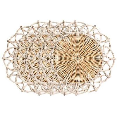 Juliska Provence Rattan Placemat Set of 4 Whitewash LM55/10_SET4, 810160123606