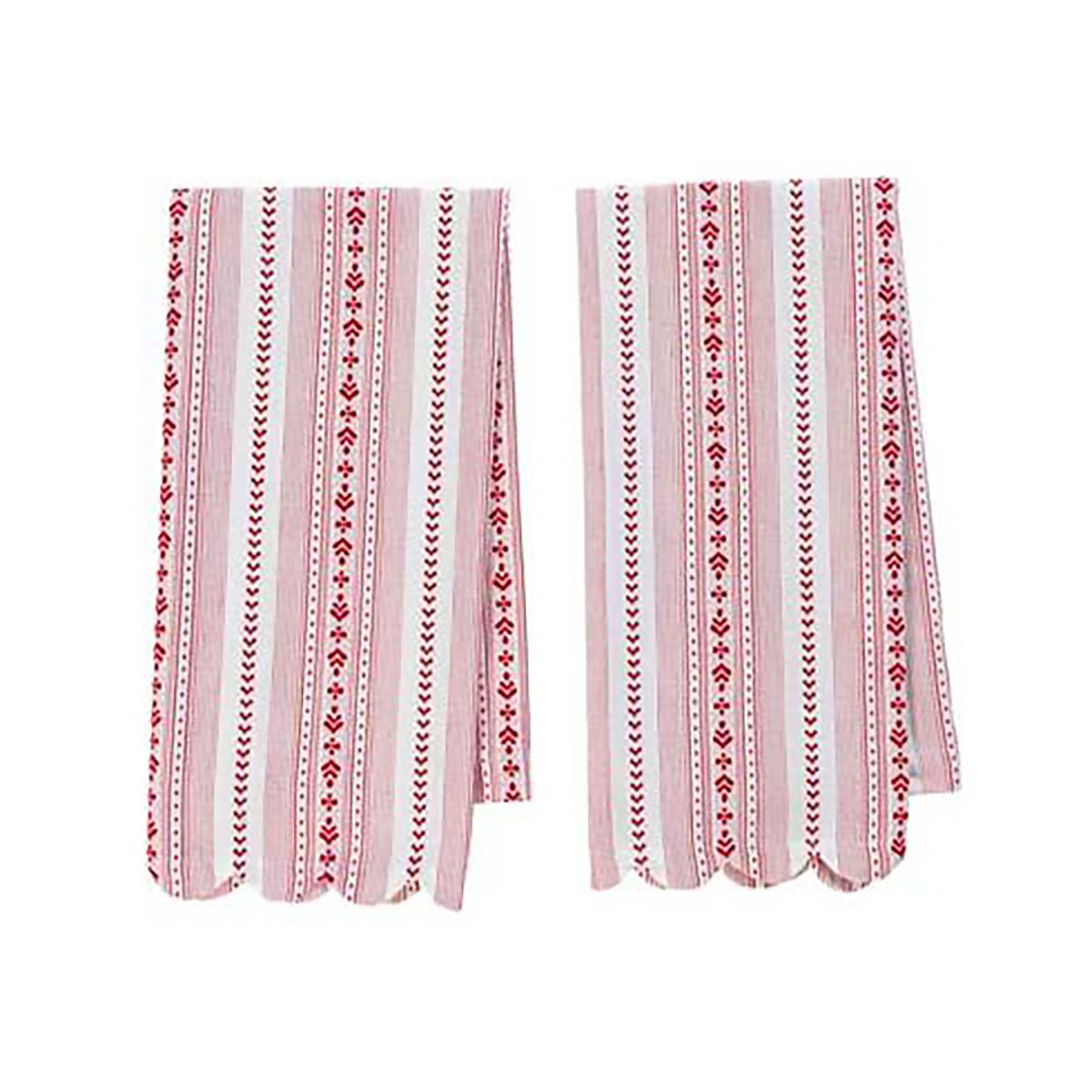 Juliska Villa Stripe Kitchen Towel Set of 2 Ruby LN08SET/73, 810144257341