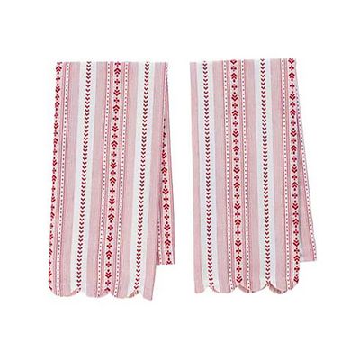 Juliska Villa Stripe Kitchen Towel Set of 2 Ruby LN08SET/73, 810144257341