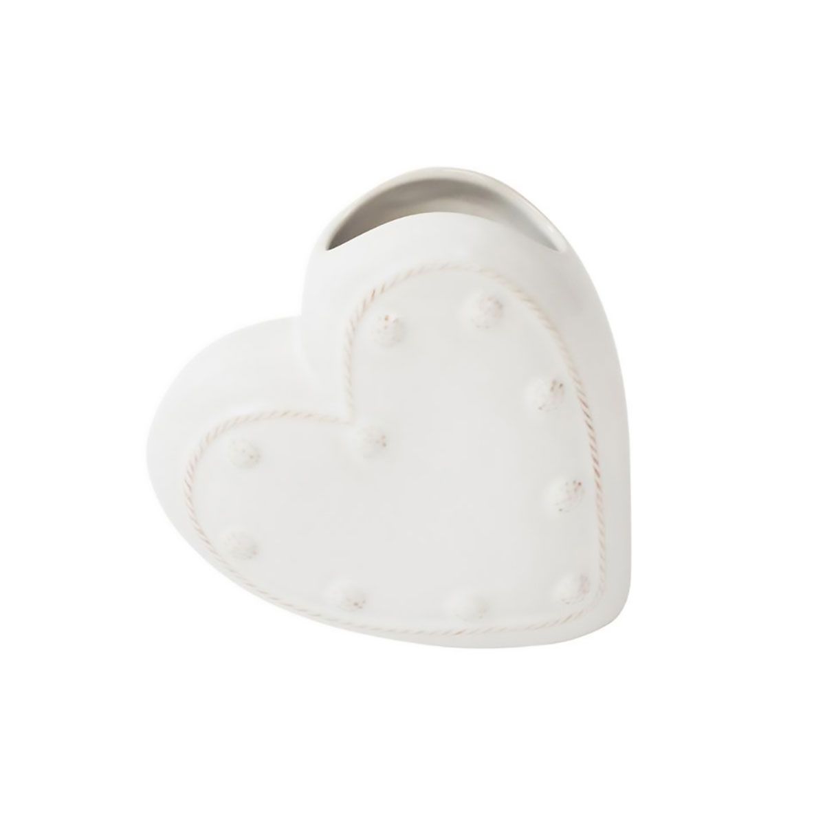 Juliska Berry &amp; Thread 6 Inch Heart Vase Whitewash JA150/W, 810160121381