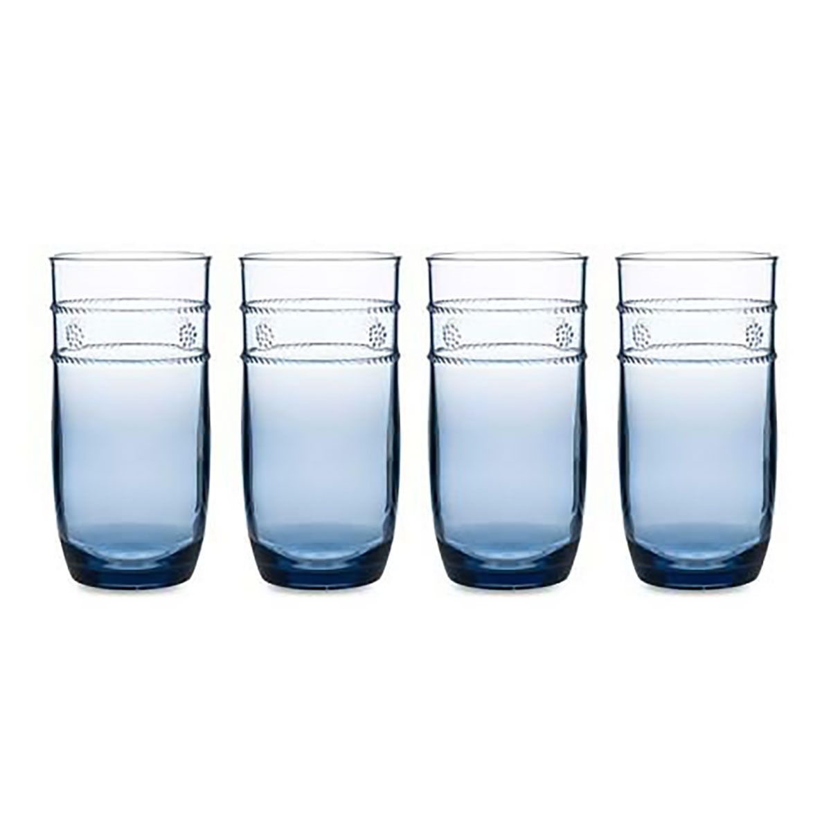 Juliska Isabella Acrylic Large Tumbler Set of 4 Blue MA303/46_SET4, 810160122944