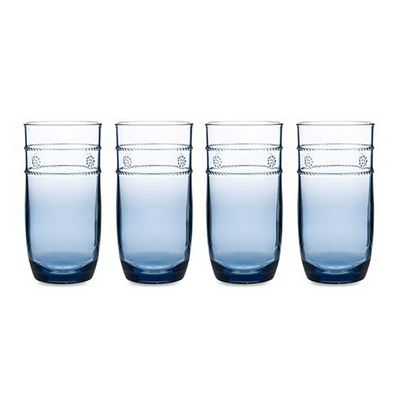 Juliska Isabella Acrylic Large Tumbler Set of 4 Blue MA303/46_SET4, 810160122944