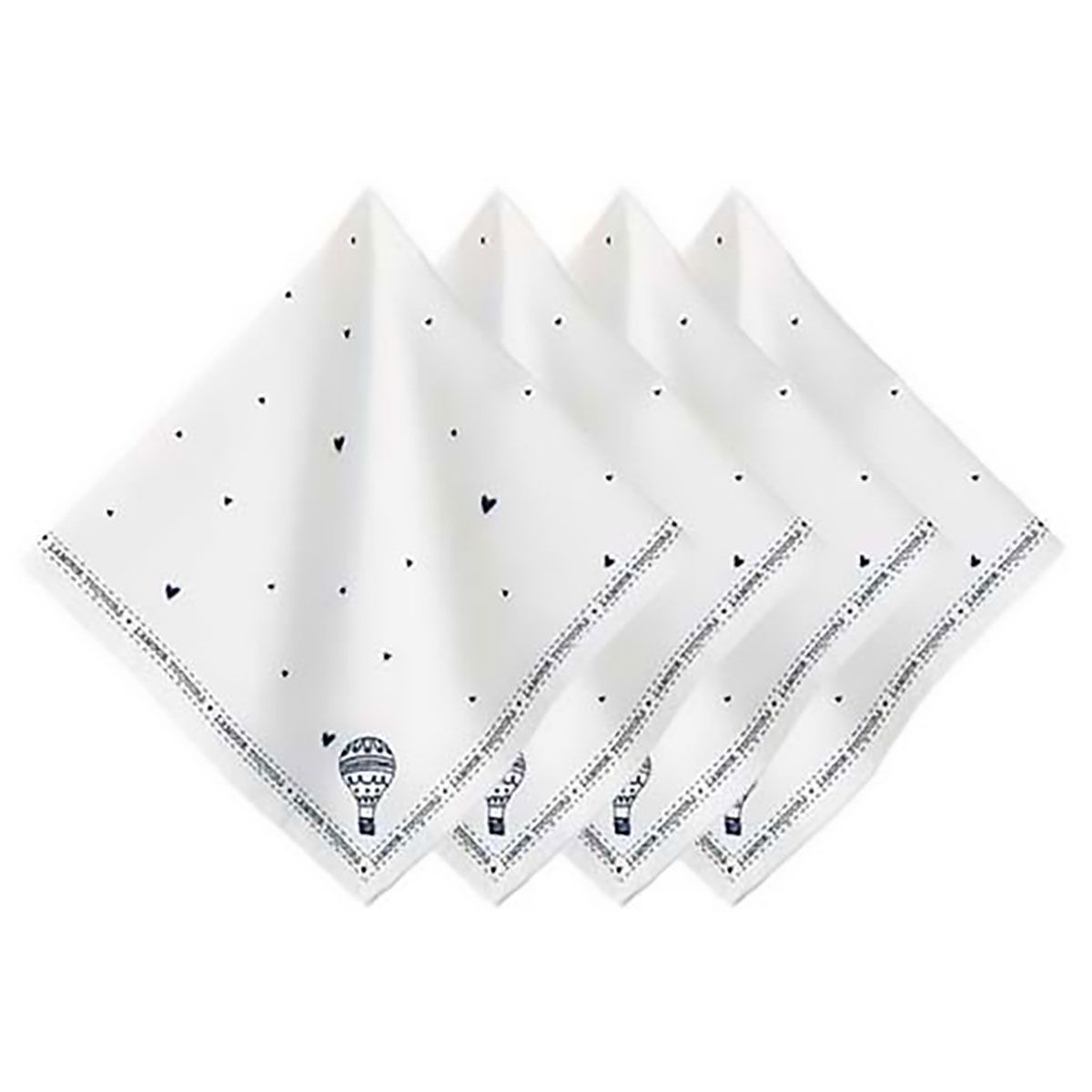 Juliska L&#39;Amour Toujours Napkin Set of 4 White Black LB04/94_SET4, 810160122951