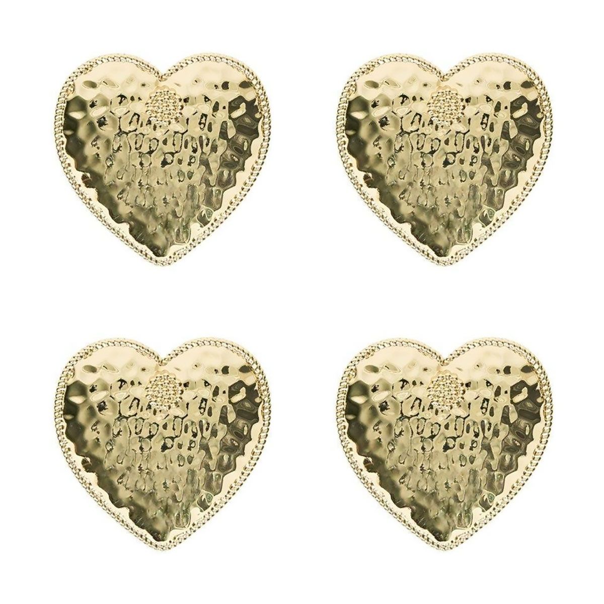 Juliska Berry &amp; Thread Heart Napkin Ring Set of 4 Gold LR79S4/62, 810160121053