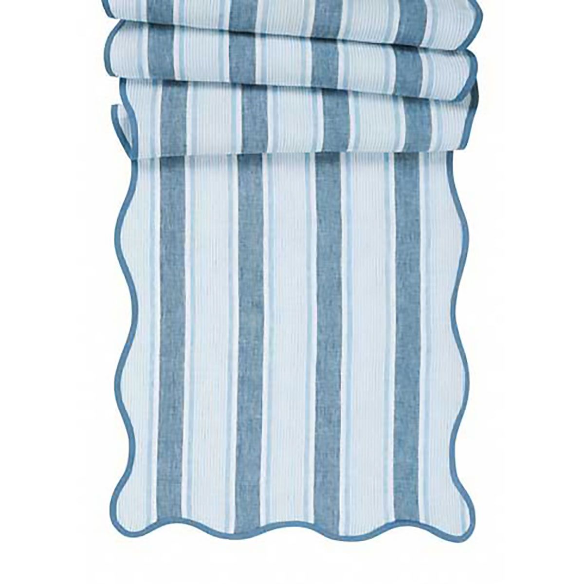 Juliska Cabana Stripe 18 Inch x 90 Inch Table Runner Ocean TR07/46, 810160121596