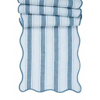 Juliska Cabana Stripe 18 Inch x 90 Inch Table Runner Ocean TR07/46, 810160121596