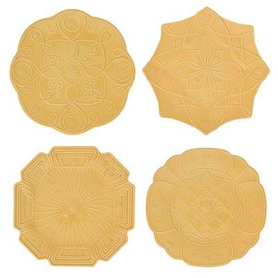 Juliska Jardins Du Monde Dessert Salad Plate Assorted Set of 4 Daffodil JMX102S4/63, 810160121978
