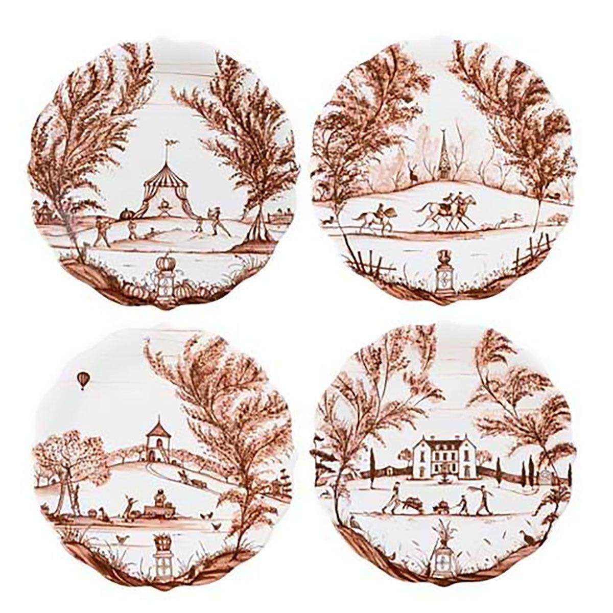 Juliska Country Estate Harvest Party Plate Assorted Set of 4 CE63SET/96, 810144256863