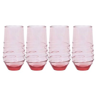 Juliska Amalia Acrylic Large Tumbler Set of 4 Coral AA303/52_SET4, 810160121855