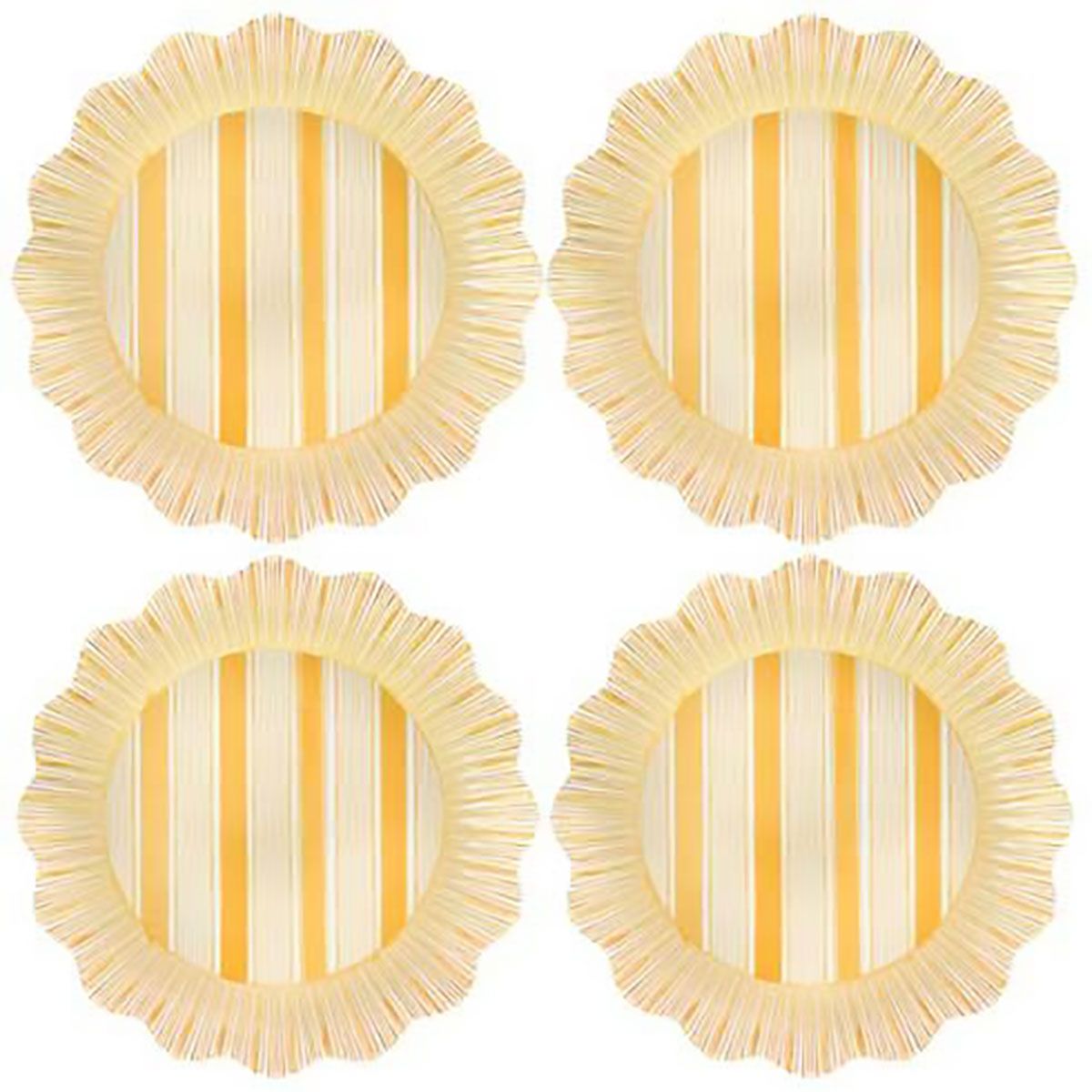 Juliska Cabana Stripe Melamine Dinner Plate Set of 4 Sunshine CSM01S4/62, 810160121497