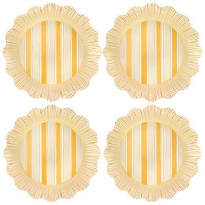 Juliska Cabana Stripe Melamine Dinner Plate Set of 4 Sunshine CSM01S4/62, 810160121497