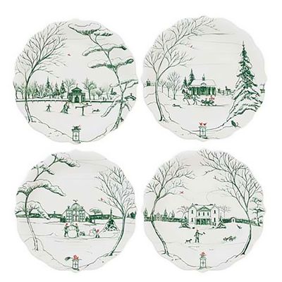 Juliska Country Estate Winter Frolic Party Plate Assorted Set of 4 Evergreen CE63SET/29, 8101442567…