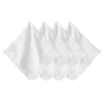Juliska Eyelet Napkin Set of 4 White LB91/130_SET4, 810160123187