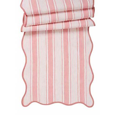 Juliska Cabana Stripe 18 Inch x 90 Inch Table Runner Coral TR07/52, 810160121626