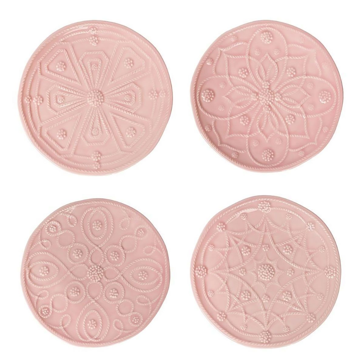 Juliska Jardins Du Monde Side Cocktail Plate Assorted Set of 4 Blush JMX103S4/51, 810160121435