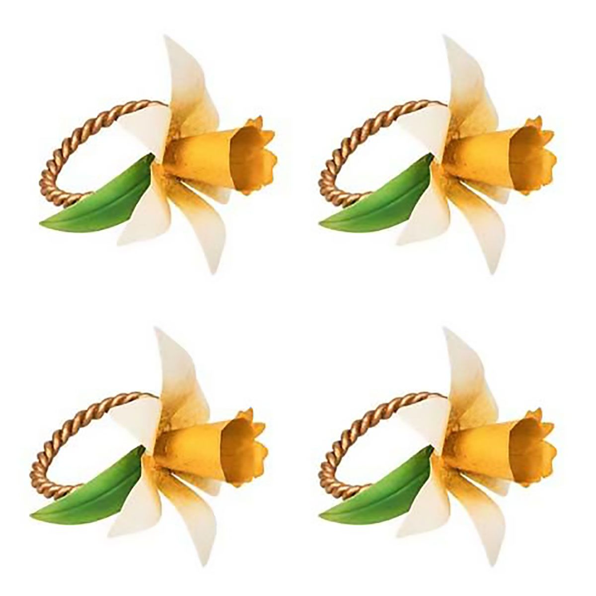 Juliska Meadow Walk Daffodil Napkin Ring, Set of 4 Yellow LR80S4/62, 810160121992