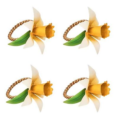 Juliska Meadow Walk Daffodil Napkin Ring, Set of 4 Yellow LR80S4/62, 810160121992