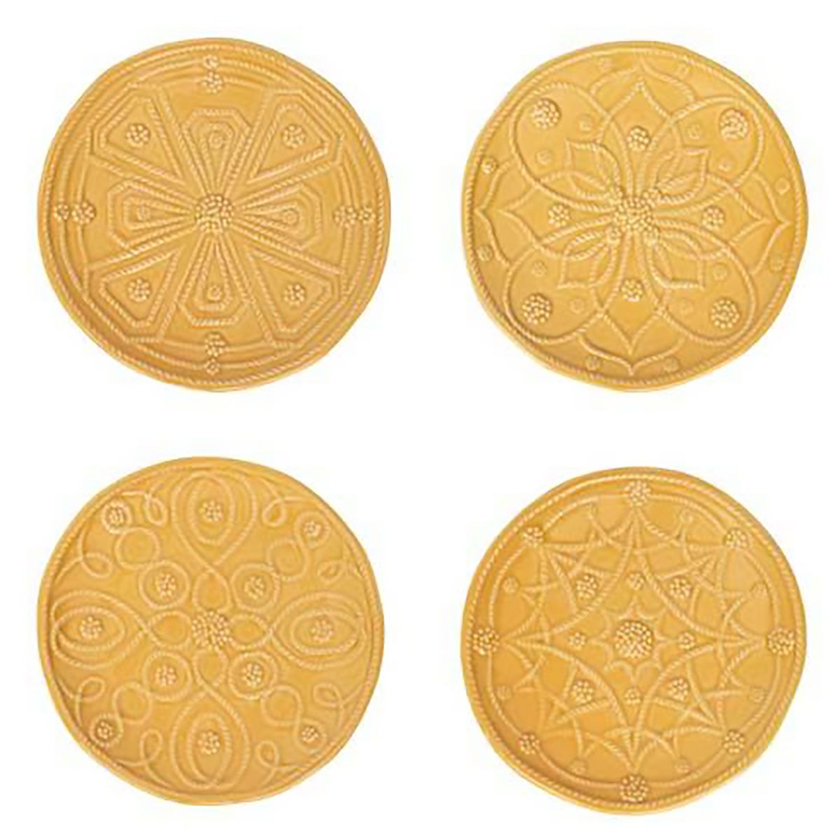 Juliska Jardins Du Monde Side Cocktail Plate Assorted Set of 4 Daffodil JMX103S4/63, 810160121985
