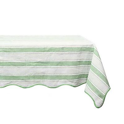 Juliska Cabana Stripe 60 Inch x 120 Inch Tablecloth Seagrass TC10/22, 810160121138