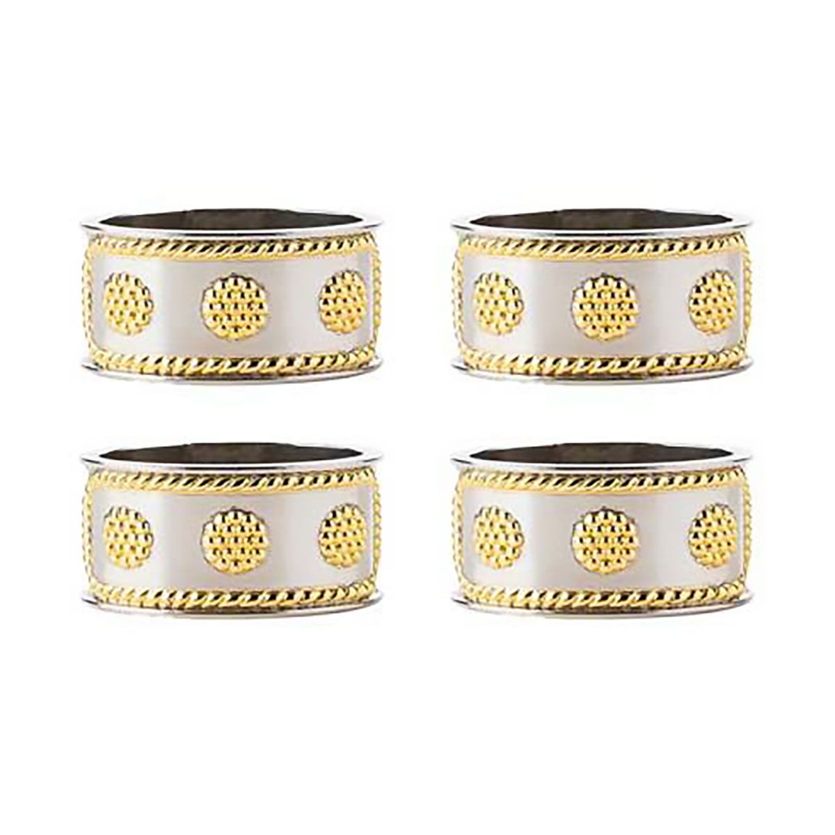 Juliska Berry &amp; Thread Napkin Ring Set of 4 Silver Gold LR10/67_SET4, 810160123415
