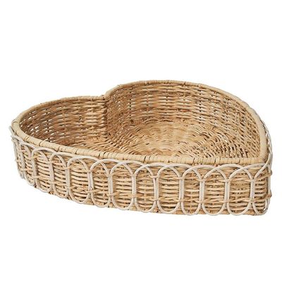 Juliska Provence Rattan 16 Inch Heart Tray Whitewash RT53/10, 810160121008