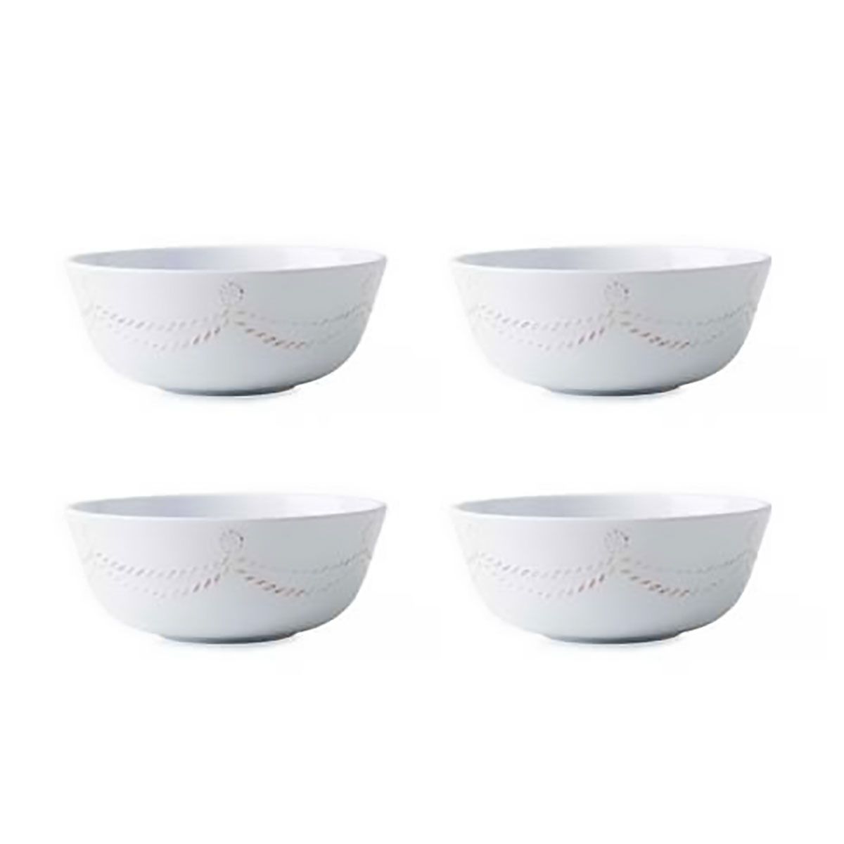 Juliska Berry &amp; Thread Melamine Cereal Ice Cream Bowl Set of 4 Whitewash MA09/100_SET4, 810160122722