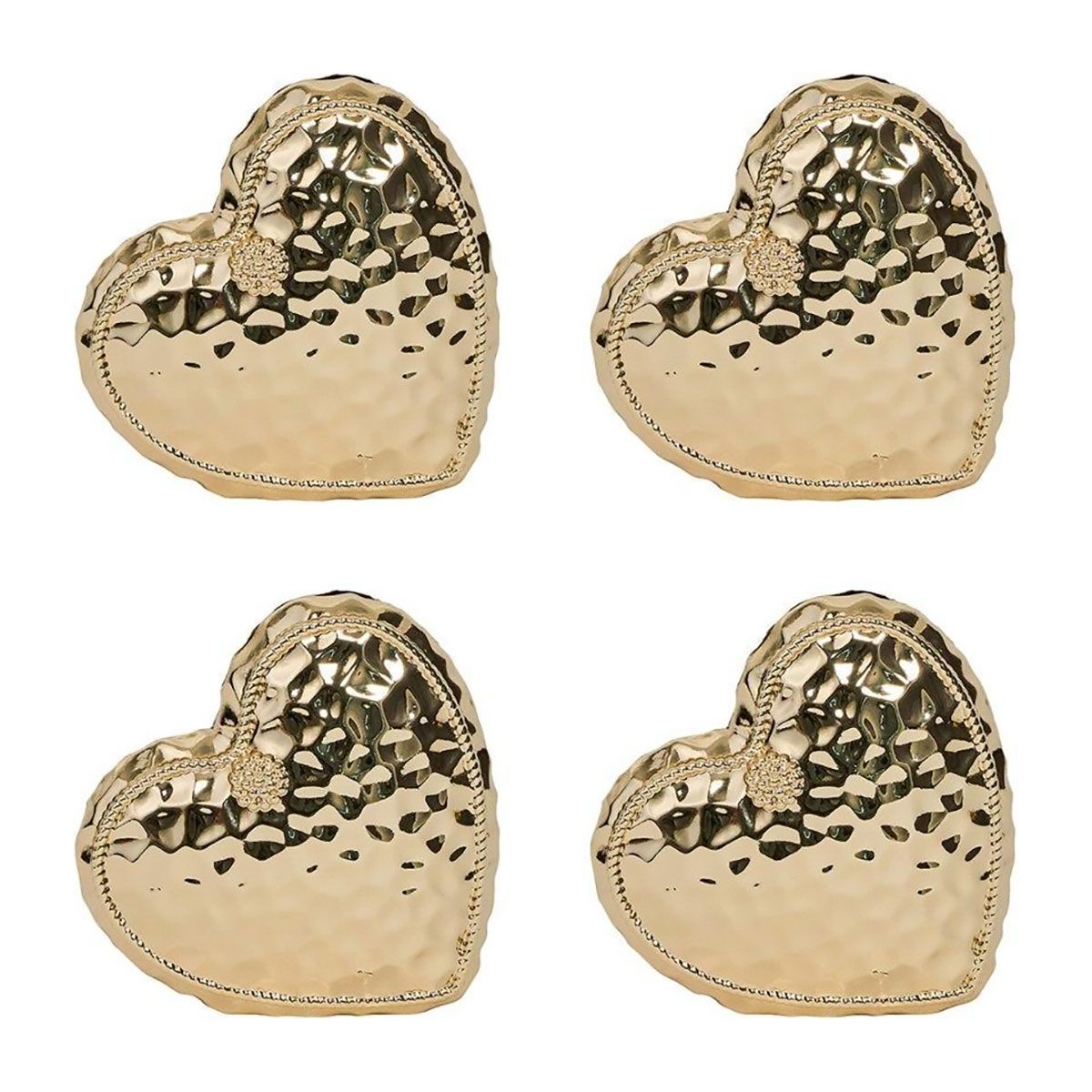 Juliska Berry &amp; Thread Heart Place Card Holder Set of 4 Gold PH03S4/62, 810160121060