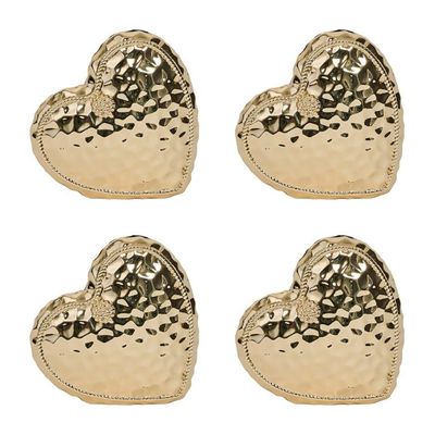 Juliska Berry &amp; Thread Heart Place Card Holder Set of 4 Gold PH03S4/62, 810160121060