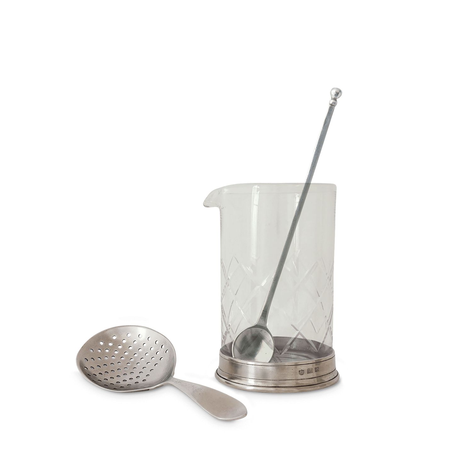 Match Pewter Mixing Glass and Cocktail Strainer Set 1381.6