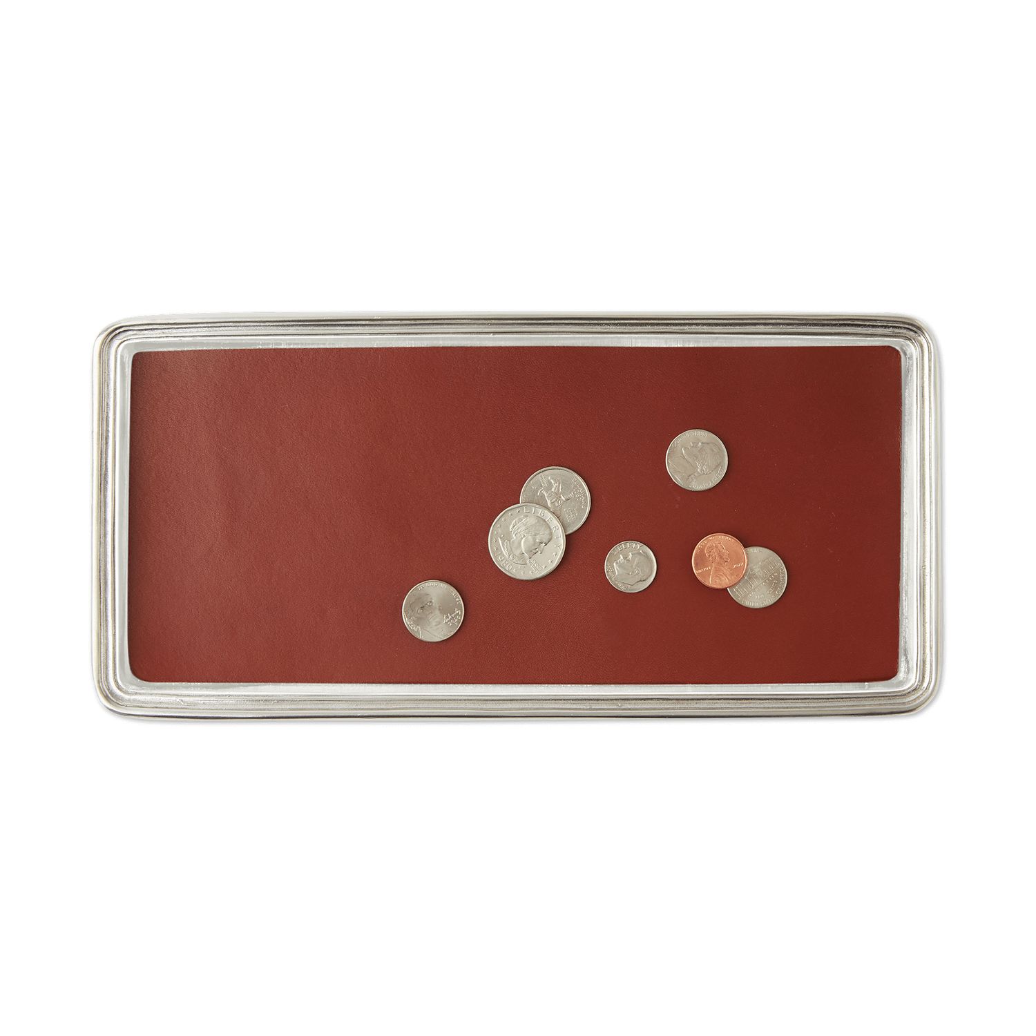 Match Pewter Vanity Tray With Leather Insert 1115.4