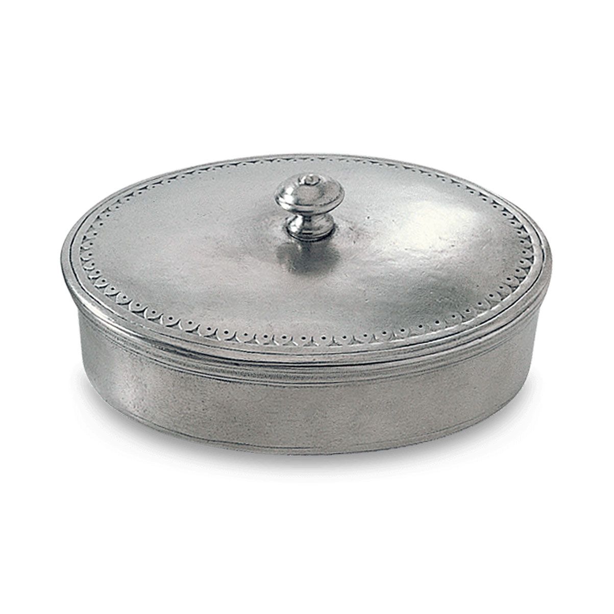Match Pewter Oval Lidded Box Medium a616.0