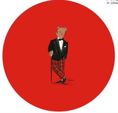 Halcyon Days Hal the Bear -Red Round Birchwood Tray TRHAC06RT, MPN: TRHAC06RT, 5056327803720