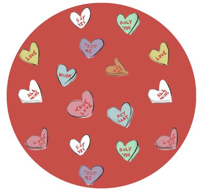 Halcyon Days Love Hearts Round Birchwood Tray TRTRL06RT, MPN: TRTRL06RT,