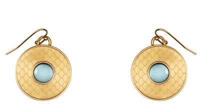 Halcyon Days Salamander Cabochon Aquamarine Gold Earrings EASAC30CG, MPN: EASAC30CG,