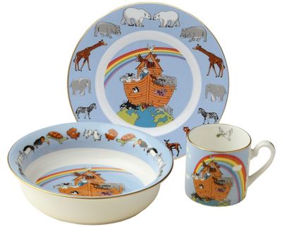 Halcyon Days Noah&#39;s Ark 3pce Baby Set BCNOA12B3N, MPN: BCNOA12B3N,