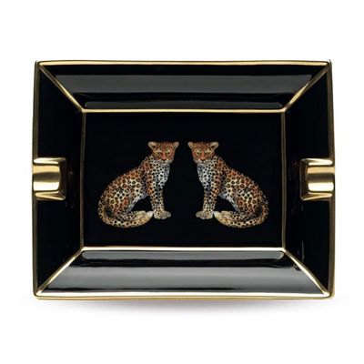 Halcyon Days MW Twin Leopards Black Ashtray BCMWL02ASG, MPN: BCMWL02ASG,