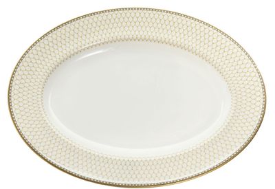 Halcyon Days Gordon Castle Antler Trellis Ivory Gold 14 Inch Oval Dish BCGAT04MOG, MPN: BCGAT04MOG,