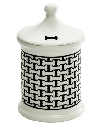 Halcyon Days Bone Trellis Black Small Treat Jar BCBTR01PTN, MPN: BCBTR01PTN,