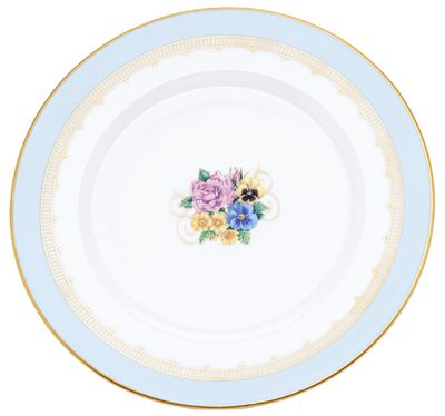 Halcyon Days Shell Garden Floral Blue 8 Inch Plate BCCSG128PG, MPN: BCCSG128PG,