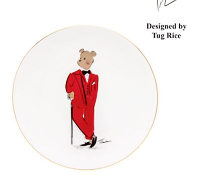 Halcyon Days Hal the Bear White 10 Inch Coupe Plate BCHAC0310CGE, MPN: BCHAC0310CGE, 5056327802723