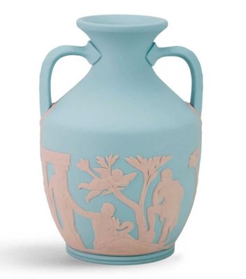 Wedgwood Portland Vase Small Turquoise Pink 6 Inch 1075609, 701587485074
